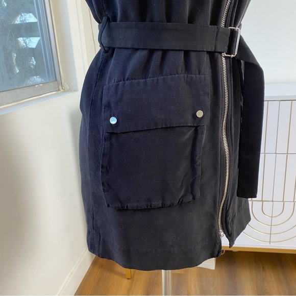 & Other Stories Sleeveless Utility Belted Zip Dress inn Black EU 34 / US 4 - Picture 4 of 7